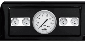 1939-1947 Dodge Truck Aluminum 5 Gauge Panel w/ Classic Instruments White Hot Gauges