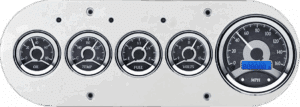1954-1958 Dodge Truck Billet Aluminum Gauge Panel w/ Dakota Digital VHX-1050 Black Alloy Gauges