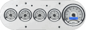 1954-1958 Dodge Truck Billet Aluminum Gauge Panel w/ Dakota Digital VHX-1050 Silver Alloy Gauges