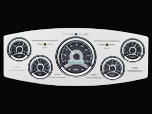 1933-1934 Dodge Car Billet Aluminum Gauge Panel w/ Dakota Digital VHX-1050 Black Alloy Gauges