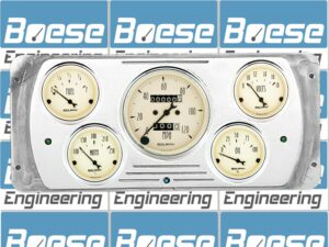 1937 Dodge Car Billet Aluminum Gauge Panel w/ Auto Meter Street Rod series gauges