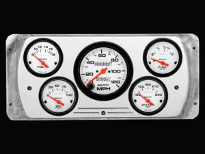 1937 Dodge Car Billet Aluminum Gauge Panel w/ Auto Meter Phantom gauges