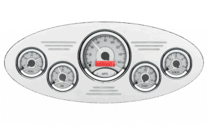 1933-1934 Plymouth Billet Aluminum Gauge Panel w/ Dakota Digital VHX-1050 Silver Alloy Gauges