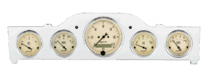 1951-1952 Plymouth Car Aluminum Gauge Panel w/ Auto Meter Antique Beige Gauges