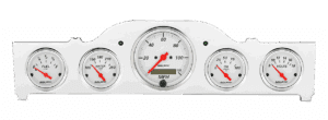 1951-1952 Plymouth Car Aluminum Gauge Panel w/ Auto Meter Arctic White Gauges