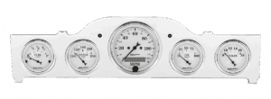 1951-1952 Plymouth Car Aluminum Gauge Panel w/ Auto Meter Old Tyme White Gauges