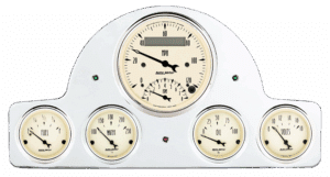 1951-1952 Oldsmobile Aluminum Gauge Panel w/ Auto Meter Street Rod Series Gauges (Speedo/Tach)