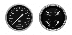 HR52SLF Classic Instruments Hot Rod 2 Gauge Kit (4 5/8" Speedometer & 4 5/8" Quad)
