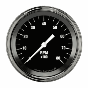 HR80SLF Classic Instruments 3 3/8" Hot Rod 8,000 RPM Tachometer