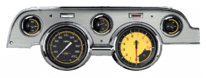1967-1968 Mustang Package by Classic Instruments (AutoCross Yellow w/ brushed aluminum bezel)