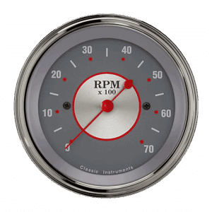 SS70SLF Classic Instruments 3 3/8" Silver Series 7,000 RPM Tachometer