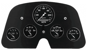 1962-1984 Toyota FJ40 Land Cruiser Aluminum Gauge Panel w/ Auto Meter Old Tyme Black Gauges