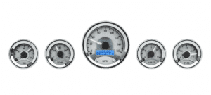 Dakota Digital Round Universal Analog 5 Gauge Kits Silver Alloy (Choose lighting)
