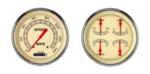 VT52SLF Classic Instruments Vintage 2 Gauge Kit (4 5/8" Speedometer & 4 5/8" Quad)