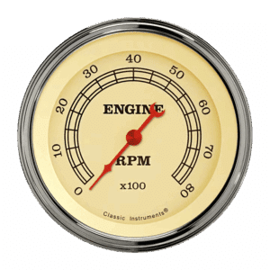 VT80SLF Classic Instruments 3 3/8" Vintage 8,000 RPM Tachometer